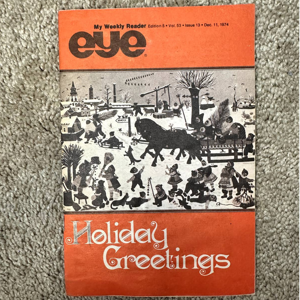 Vintage My Weekly Reader Holiday Greetings Edition 5 Vol 53 Issue 13 Dec 11 1974